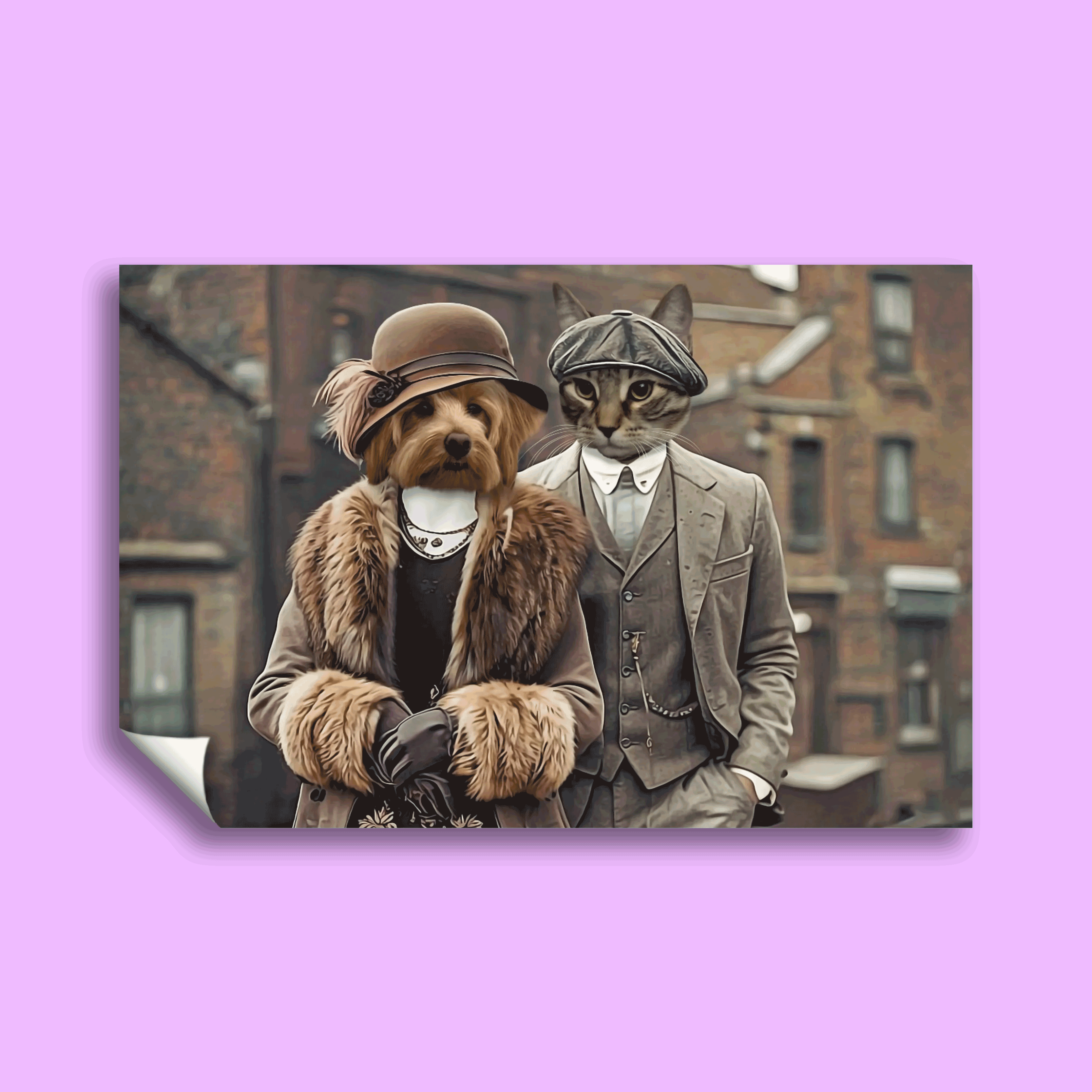 Peaky Blinders Couple Pet Portrait